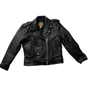 VTG Protech Leather Apparel Motortcycle Biker Belted‎ Buckle Jacket women 10